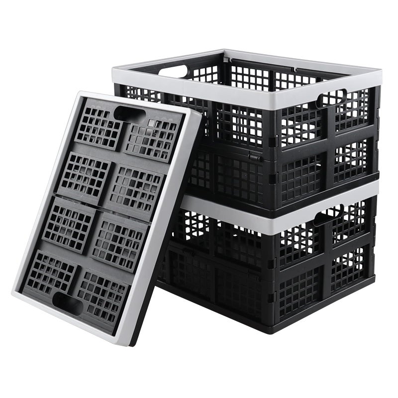 In-House Inhouse 3 Packs 34 Quart Collapsible Milk Crates, Plastic Foldable Storage Crate - Image 5